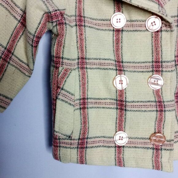 Cradle Togs Infant Toddler Lined Pea Coat Girls Plaid Button Front Pockets 18M - Picture 4 of 5